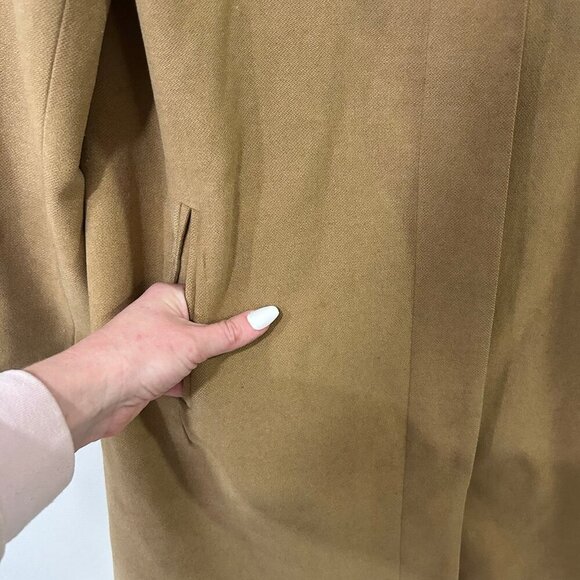 Vintage Harve Bernard Wool Peacoat Tan Button Down Women’s Size Medium - Picture 2 of 6